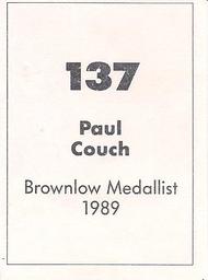 1990 Select AFL Stickers #137 Paul Couch Back